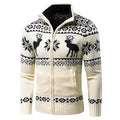 Carl - Langärmeliger Halber Reißverschluss Weihnachten Muster Pullover