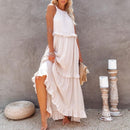 Lily – Elegantes Langes Ärmelloses Kleid Mit Rüschen