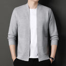 Henry - Langärmelige Schlanke Passform Gestrickte Strickjacke Mit Taschen