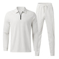 Paul – Zweiteiliges Set aus langärmligem Hemd mit Reißverschlusskragen und Hose mit Kordelzug
