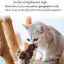 CatChasse - Elektrisches quietschendes Vogelspielzeug mit Federn und Zwitschergeräuschen für interaktives Katzenspiel