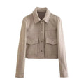 Emilia - Langärmelige Tiefe Taschen Jacke Mit Knopf