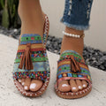 Aria – Schicke Blumen Sandalen mit Quastendetail