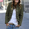 Tessa - Bequeme langärmelige Jacke mit Knöpfen und Taschen