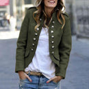Tessa - Bequeme langärmelige Jacke mit Knöpfen und Taschen