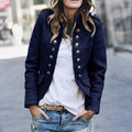 Tessa - Bequeme langärmelige Jacke mit Knöpfen und Taschen