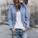 Tessa - Bequeme langärmelige Jacke mit Knöpfen und Taschen