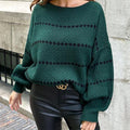 Lina - Langärmeliger Rundhalsausschnitt Übergroßer Pullover