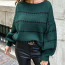 Lina - Langärmeliger Rundhalsausschnitt Übergroßer Pullover