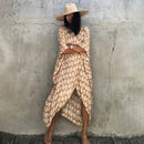 Melanie - Bequeme bedrucktes fließendes Kimono-Kleid mit verstellbarem Gürtel