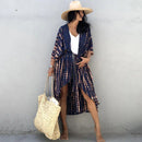 Melanie - Bequeme bedrucktes fließendes Kimono-Kleid mit verstellbarem Gürtel