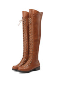 Jade – Overknee Stiefel mit Riemchen vorne und hohem, strukturiertem Schaft