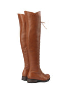 Jade – Overknee Stiefel mit Riemchen vorne und hohem, strukturiertem Schaft