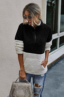 Luna – Entspannter Pullover mit halbem Reißverschluss und funktioneller Fronttasche