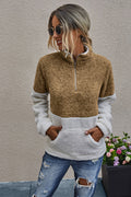 Luna – Entspannter Pullover mit halbem Reißverschluss und funktioneller Fronttasche