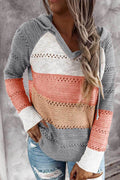 Aveline - V Ausschnitt Lang Armelig Patchwork Pullover