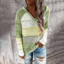 Aveline - V Ausschnitt Lang Armelig Patchwork Pullover