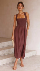 Nina – Stilvolles Armelloses Maxikleid Mit Trägern