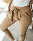 Jutta - Leichte Schlanke Passform Krawatte Taille Hose mit Taschen