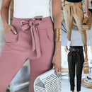 Jutta - Leichte Schlanke Passform Krawatte Taille Hose mit Taschen