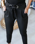 Jutta - Leichte Schlanke Passform Krawatte Taille Hose mit Taschen