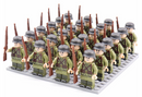 MilitaBlocks - WWII Militärbaukasten mit 21 Soldatenfiguren aus mehreren Nationen