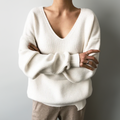 Gisela - Warmer V Ausschnitt Langärmelig Strickpullover