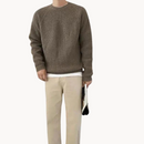 Henry - Warmer Langärmelig Rundhalsausschnitt Gerippter Pullover