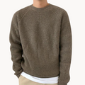 Henry - Warmer Langärmelig Rundhalsausschnitt Gerippter Pullover