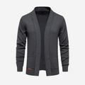 Bastian - Langärmeliger Öffnen Vorderseit Pullover Mit Taschen