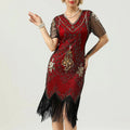 Katja – Stylisches Schlanke Passform V Ausschnitt Kleid mit kurzen Ärmeln