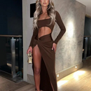 Luna - Lässiges Langarmkleid mit Taillenausschnitten