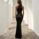 Leana – Modisches ärmelloses Neckholder Langkleid mit schmaler Passform