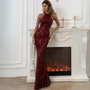 Leana – Modisches ärmelloses Neckholder Langkleid mit schmaler Passform