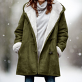 Irma - Langärmelig Wildleder Vlies Kapuze Jacke Mit Taschen
