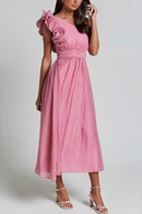 Elena - Lässiges One-Shoulder Midikleid mit fließendem Design