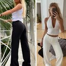 Lawanda – Schicke Schlaghose mit hohem Bund weitem Bein und Taschen