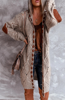 Hilda - Langärmelig Gestrickte Strickjacke Mit Kapuze