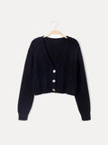 Miriam - Warmer Gekürzt Strickjacke mit langen Ärmeln und Knöpfen
