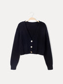 Miriam - Warmer Gekürzt Strickjacke mit langen Ärmeln und Knöpfen