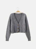 Miriam - Warmer Gekürzt Strickjacke mit langen Ärmeln und Knöpfen
