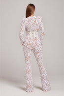 Doreen – Modischer Langarm Jumpsuit mit Rundhalsausschnitt und hohem Taillengürtel