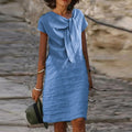 Marla – Kurzarmkleid mit Rundhalsausschnitt und lockerer Passform