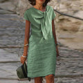 Marla – Kurzarmkleid mit Rundhalsausschnitt und lockerer Passform