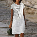 Marla – Kurzarmkleid mit Rundhalsausschnitt und lockerer Passform