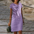 Marla – Kurzarmkleid mit Rundhalsausschnitt und lockerer Passform