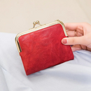 VitageWallet – Kompakte, zweifach faltbare Geldbörse mit Vintage-Kiss-Lock-Verschluss und mehreren Kartenfächern