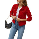 Emma - Lässige langärmelige Jeansjacke mit Knöpfen und Taschen