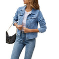 Emma - Lässige langärmelige Jeansjacke mit Knöpfen und Taschen