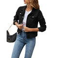 Emma - Lässige langärmelige Jeansjacke mit Knöpfen und Taschen